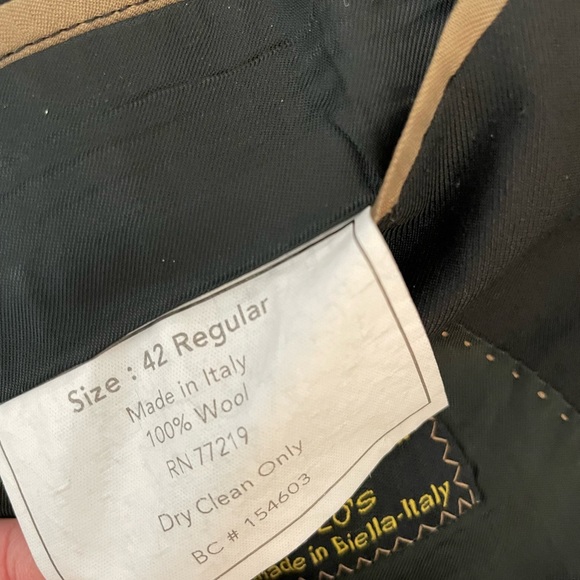 PRONTO UOMO Made in Italy Wool Notch Collar Slim Suit Jacket in black 42 R - Picture 6 of 7